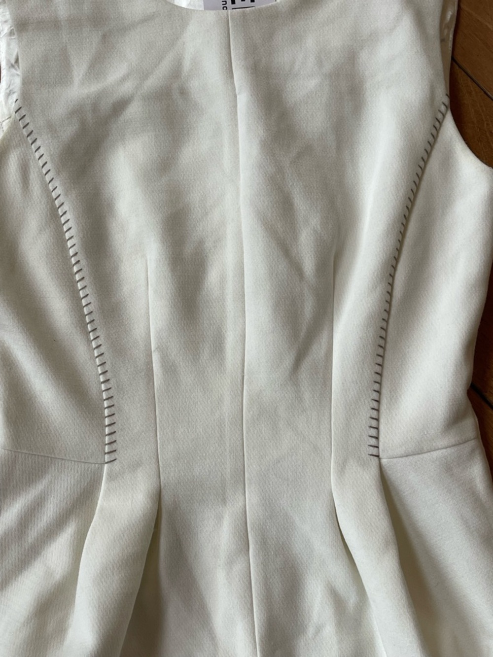 NWT L’AGENCE Alexandra Ivory Pleated Mini Dress Size 2 Sleeveless Sheath $495 - Picture 4 of 14